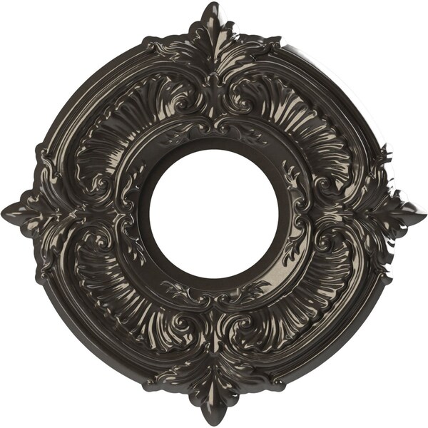 Ekena Millwork Attica PVC Ceiling Medallion (Canopies up to 4 1/8"), 10"OD x 3 1/2"ID x 3/4"P, Metallic Charcoal CMP10ATCCH - main